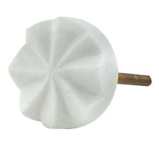 White Flower Shape Marble Cabinet knob